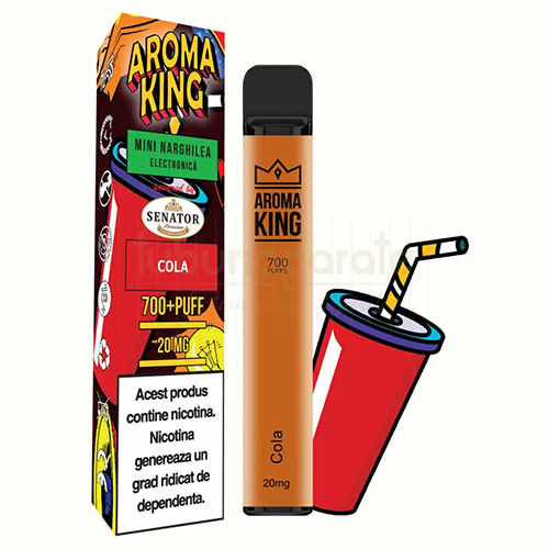 Tigara de unica folosinta 700 pufuri cu nicotina aroma de cola AK by Senator Cola (20 mg)